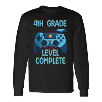 4Th Grade Level Complete Last Day Of School Graduation Long Sleeve T-Shirt - Seseable