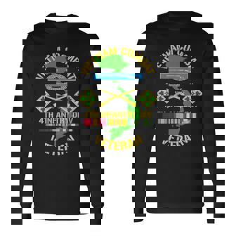 4Th Infantry Division Vietnam Combat Veteran Long Sleeve T-Shirt T-Shirt | Mazezy