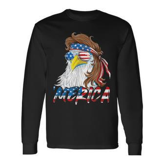 4Th Of July Eagle Mullet Merica 4Th Of July American Mullet Long Sleeve T-Shirt T-Shirt | Mazezy CA