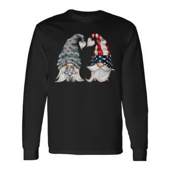 4Th Of July Gnomies For Proud Veteran Two Patriotic Gnomes Long Sleeve T-Shirt | Mazezy DE