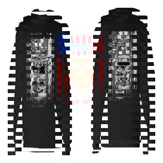 4Th Of July Patriotic Skeleton 4Th Of July American Flag Patriotic Long Sleeve T-Shirt T-Shirt | Mazezy