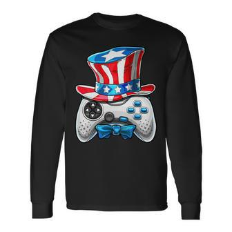 4Th Of July Video Game American Flag Uncle Sam Gamer Boys Long Sleeve T-Shirt - Monsterry UK