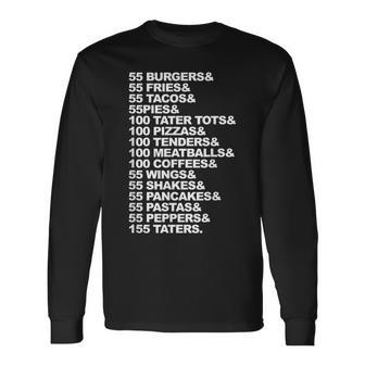 55 Burgers 55 Fries I Think You Should Leave Burgers Long Sleeve T-Shirt T-Shirt | Mazezy