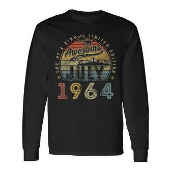 59 Year Old Awesome Since July 1964 59Th Birthday Long Sleeve T-Shirt - Monsterry