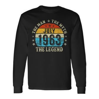 59 Year Old The Man Myth Legend July 1963 59Th Birthday Long Sleeve T-Shirt T-Shirt | Mazezy DE