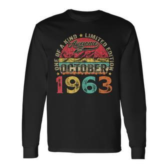 60 Years Old Made In 1963 Vintage October 1963 60Th Birthday Long Sleeve T-Shirt | Mazezy