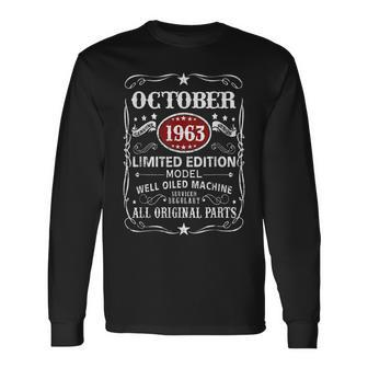 60 Years Old Vintage October 1963 60Th Birthday Long Sleeve T-Shirt - Seseable