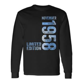 65Th Birthday Man 65Th Years Limited Edition November 1958 Long Sleeve T-Shirt | Mazezy