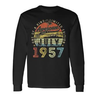 66 Year Old Awesome Since July 1957 66Th Birthday Long Sleeve T-Shirt | Mazezy