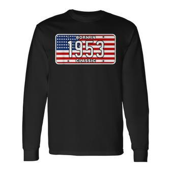 For 67 Year Old Vintage Classic Car 1953 67Th Birthday Long Sleeve T-Shirt T-Shirt | Mazezy