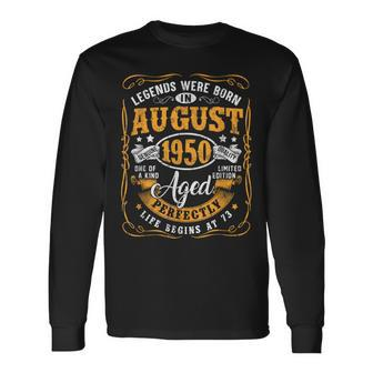 73Rd Birthday 73 Years Old Legends Born August 1950 Long Sleeve T-Shirt | Mazezy