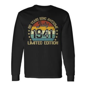 80 Year Old Vintage July 1941 Limited Edition 80Th Birthday 80Th Birthday Long Sleeve T-Shirt T-Shirt | Mazezy