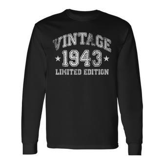 80 Years Old Decoration Vintage 1943 80Th Birthday Long Sleeve T-Shirt T-Shirt | Mazezy