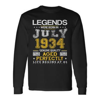 85Th Birthday Legends Born In 1934 July Long Sleeve T-Shirt | Mazezy