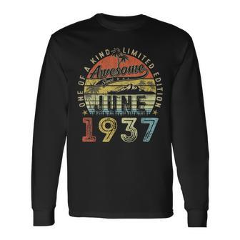 86 Year Old Awesome Since June 1937 86Th Birthday Long Sleeve T-Shirt | Mazezy