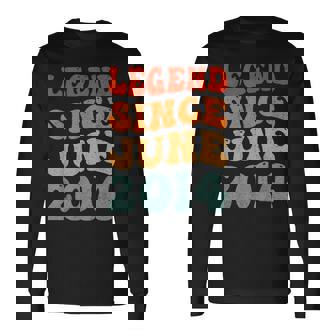 9 Years Old Legend Since June 2014 9Th Birthday Long Sleeve T-Shirt | Mazezy