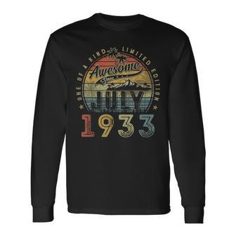 90 Year Old Awesome Since July 1933 90Th Birthday 90Th Birthday Long Sleeve T-Shirt T-Shirt | Mazezy