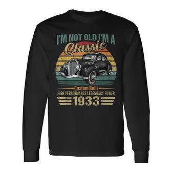 90 Year Old Vintage 1933 Classic Car 90Th Birthday Long Sleeve T-Shirt T-Shirt | Mazezy
