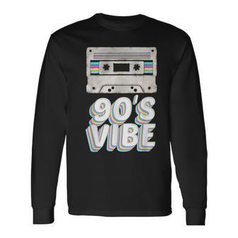 90S Vibe Retro Aesthetic Costume Party Wear Outfit 90S Vintage Long Sleeve T-Shirt | Mazezy