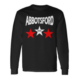 Abbotsford City In Canada With Stars In Canadian Colors Long Sleeve T-Shirt | Mazezy