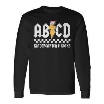 Abcd Kindergarten Rocks Pencil Lightning Back To School 2023 Long Sleeve - Monsterry CA