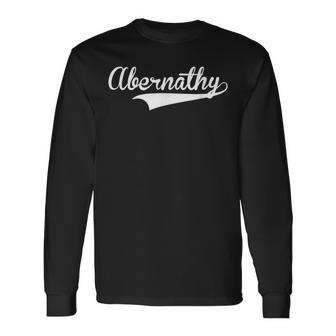 Abernathy Baseball Vintage Retro Font Long Sleeve T-Shirt | Mazezy
