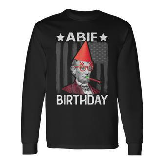 Abie Birthday Abraham Lincoln Birthday Party Pun Long Sleeve T-Shirt | Mazezy