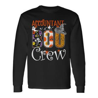 Accountant Boo Crew Cute Ghost Halloween Spooky Season Long Sleeve T-Shirt - Monsterry