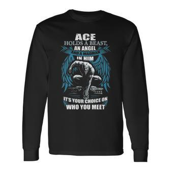 Ace Name Ace And A Mad Man In Him V2 Long Sleeve T-Shirt - Seseable