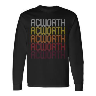Acworth Ga Vintage Style Georgia Long Sleeve T-Shirt | Mazezy