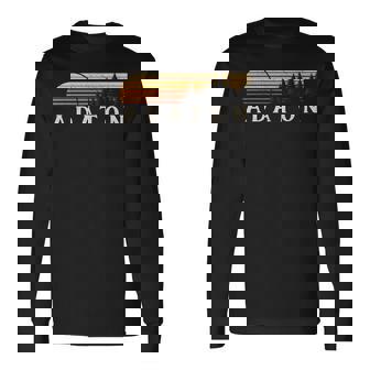 Adaton Ms Vintage Evergreen Sunset Eighties Retro Long Sleeve T-Shirt | Mazezy