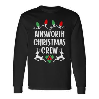 Ainsworth Name Christmas Crew Ainsworth Long Sleeve T-Shirt - Seseable