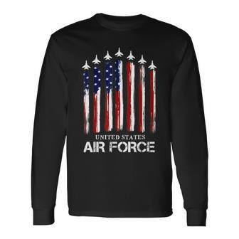 Air Force Us Veterans American Flag 4Th Of July Patriotic Long Sleeve T-Shirt T-Shirt | Mazezy
