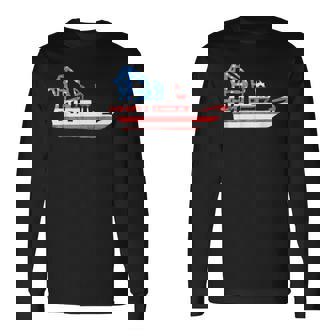 Airboat American Usa 4Th July Fanboat Swamp Air Boat Long Sleeve T-Shirt | Mazezy