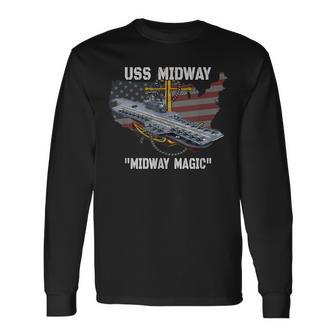 Aircraft Carrier Uss Midway Cva41 Cvb41 Veteran Sailor Dad Veteran Long Sleeve T-Shirt T-Shirt | Mazezy