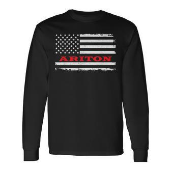 Alabama American Flag Ariton Usa Patriotic Souvenir Long Sleeve T-Shirt | Mazezy