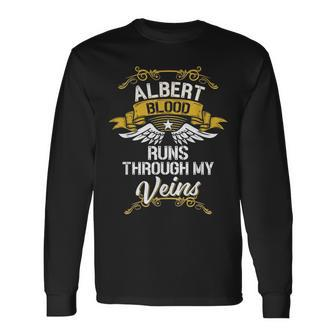 Albert Blood Runs Through My Veins Long Sleeve T-Shirt - Seseable