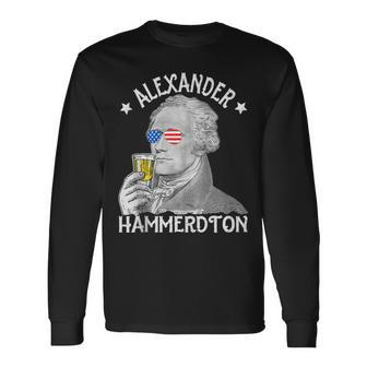 Alexander Hammerdton 4Th Of July Drinking Hamilton Long Sleeve T-Shirt | Mazezy