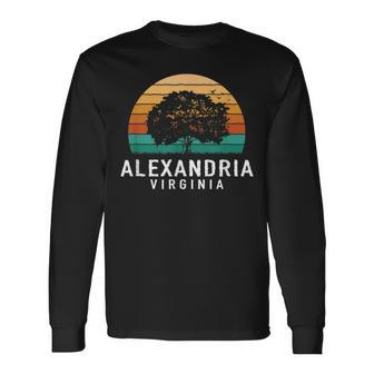 Alexandria Vintage Sunset Virginia Souvenir Long Sleeve T-Shirt | Mazezy