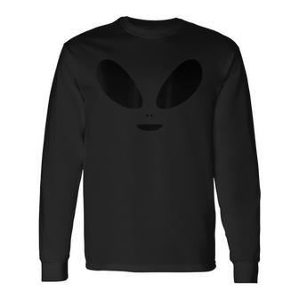 Alien Face Costume Extraterrestrial Halloween Lazy Easy Long Sleeve T-Shirt T-Shirt | Mazezy