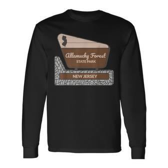 Allamuchy Forest State Park New Jersey Welcome Sign Souvenir Long Sleeve T-Shirt | Mazezy