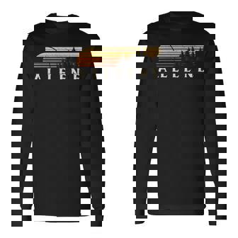 Alleene Ar Vintage Evergreen Sunset Eighties Retro Long Sleeve T-Shirt | Mazezy