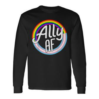 Ally Af Trans Flag Love Equality Lgbt Pride Flag Love Gay Long Sleeve T-Shirt | Mazezy