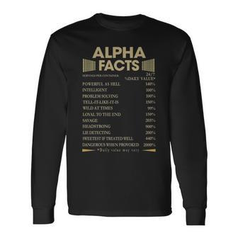 Alpha Name Alpha Facts Long Sleeve T-Shirt - Seseable