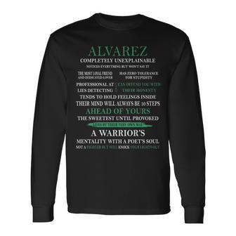 Alvarez Name Alvarez Completely Unexplainable V2 Long Sleeve T-Shirt - Seseable