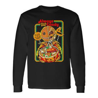 Always Check Your Candy Trick Or Treat Halloween Long Sleeve T-Shirt | Mazezy