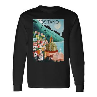 Amalfi Coast Positano Italy Long Sleeve T-Shirt T-Shirt | Mazezy