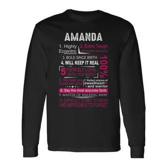 Amanda Name Amanda Name Long Sleeve T-Shirt - Seseable
