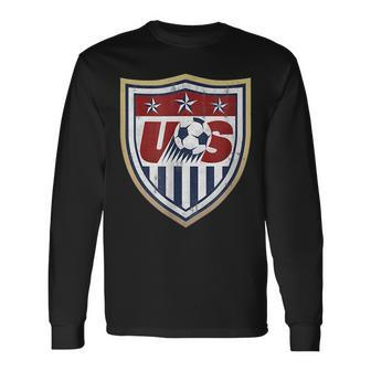 America Soccer Lovers Jersey Usa Flag Support Football Team Long Sleeve T-Shirt T-Shirt | Mazezy