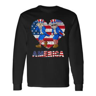 America Uncle Sam Griddy Dance 4Th Of July Long Sleeve T-Shirt | Mazezy